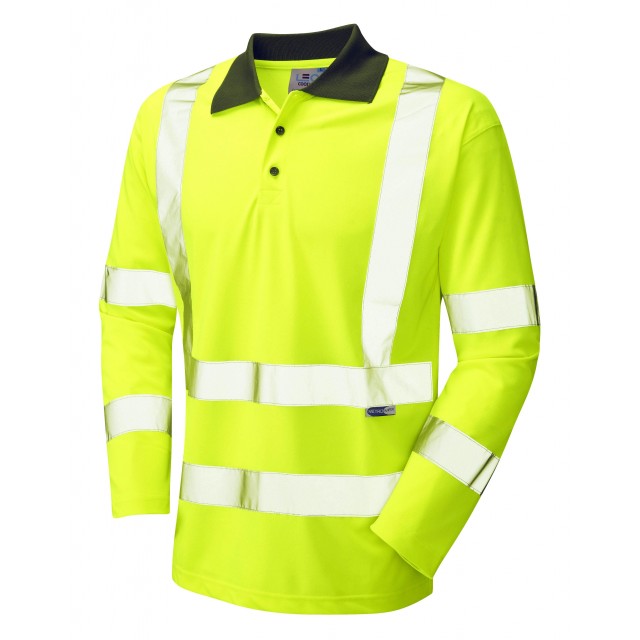 ISO 20471 Class 3 Coolviz Sleeved Polo Shirt (EcoViz) Yellow | AMS Workwear